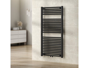 Wiesbaden Elara Handdoekradiator 118x60cm mat zwart 700 Watt - 41.3580