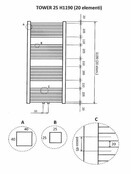 Wiesbaden Tower Handdoekradiator 119x60cm Wit 732 Watt - 41.3560