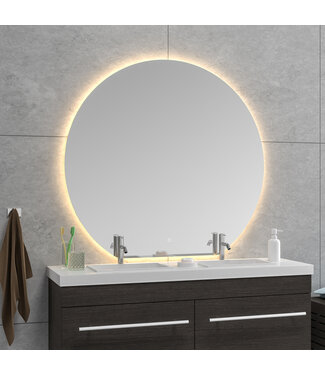 Wiesbaden Wiesbaden halfronde badkamerspiegel Tramonto 120cm Dimbaar Led met Spiegelverwarming - 38.4103