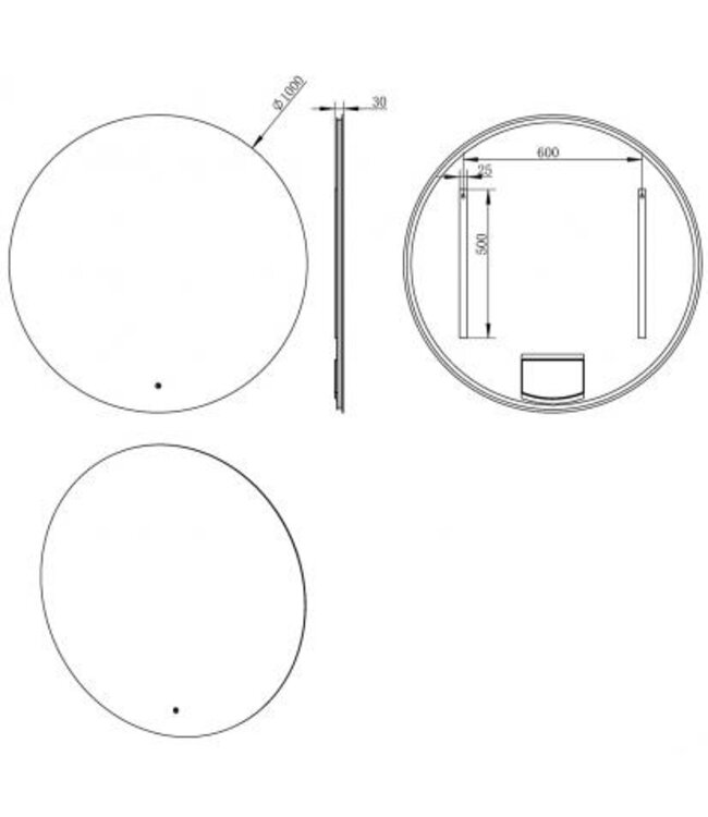 Wiesbaden Ronde badkamerspiegel Giro 100cm Dimbaar Led - 38.4402