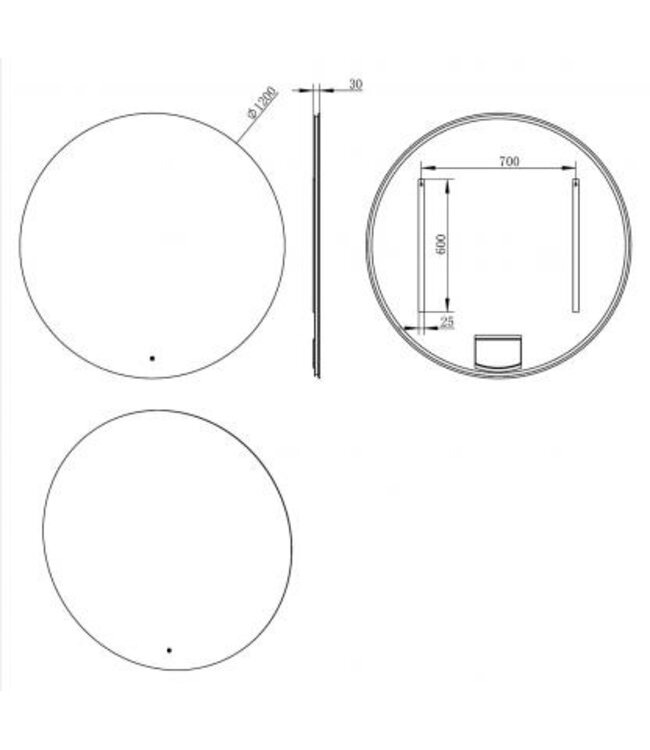 Wiesbaden Ronde badkamerspiegel Giro 120cm Dimbaar Led - 38.4403
