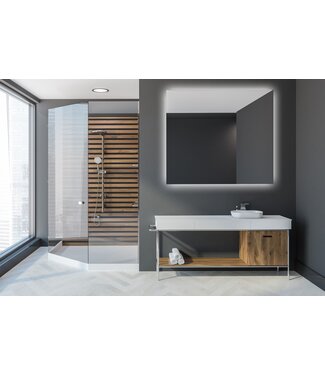 Wiesbaden Gliss Backlight Badkamerspiegel 100x70cm - Dimbaar Led-verlichting - anti-condens - 6L100V2
