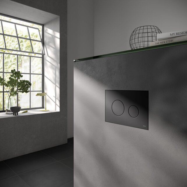 Tece Loop Bedieningspaneel Mat Zwart Ronde drukknoppen - 9240925