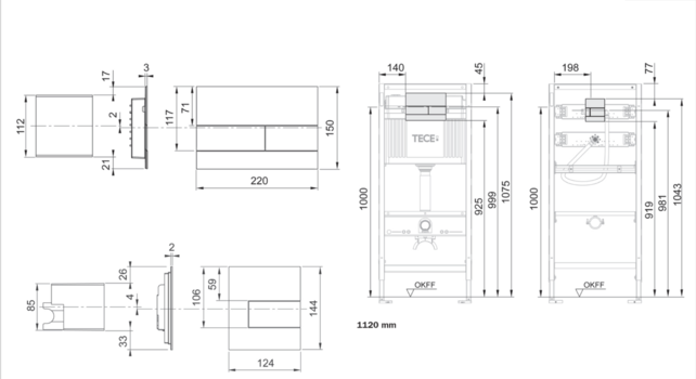 Tece Bedieningspaneel Square Geborsteld RVS - 9240830