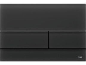 Tece Bedieningspaneel Square II Glas Gesatineerd Zwart Dualflush - 9240825