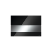 Tece Bedieningspaneel Square II Glas - Glans Zwart / Glans Chroom - Dualflush - 9240807