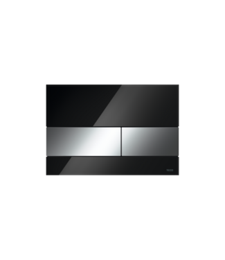 TECE Tece Bedieningspaneel Square II Glas - Glans Zwart / Glans Chroom - Dualflush - 9240807