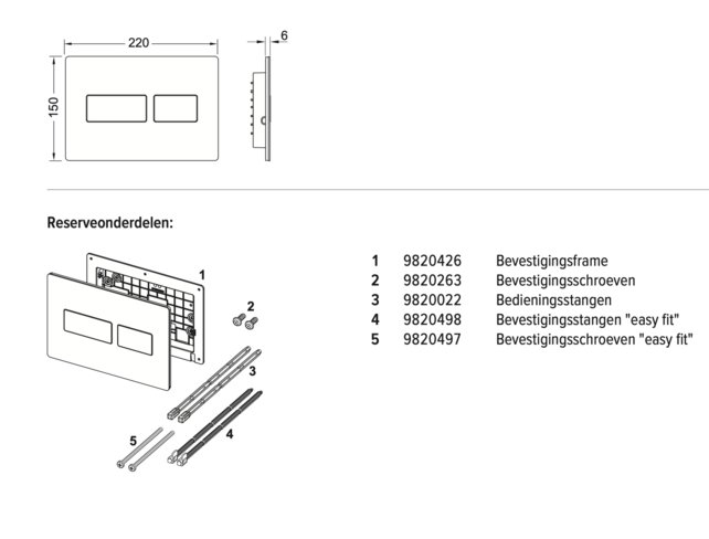 Bedieningspaneel Tece Solid Metaal - Geborsteld Nikkel - Dualflush - 9240437 Bedieningspaneel Tece Solid Metaal - Geborsteld Nikkel - Dualflush - 9240437