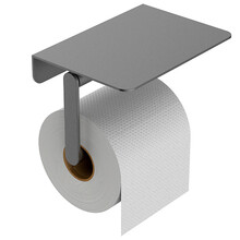 Wiesbaden Toiletrolhouder met planchet Alonzo Gunmetal - 28.7064
