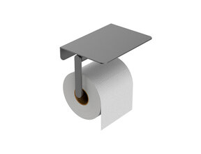 Wiesbaden Toiletrolhouder met planchet Alonzo Gunmetal - 28.7064