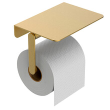 Wiesbaden Toiletrolhouder met planchet Alonzo Geborsteld Messing - 28.7063