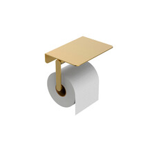 Wiesbaden Toiletrolhouder met planchet Alonzo Geborsteld Messing - 28.7063