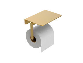 Wiesbaden Toiletrolhouder met planchet Alonzo Geborsteld Messing - 28.7063