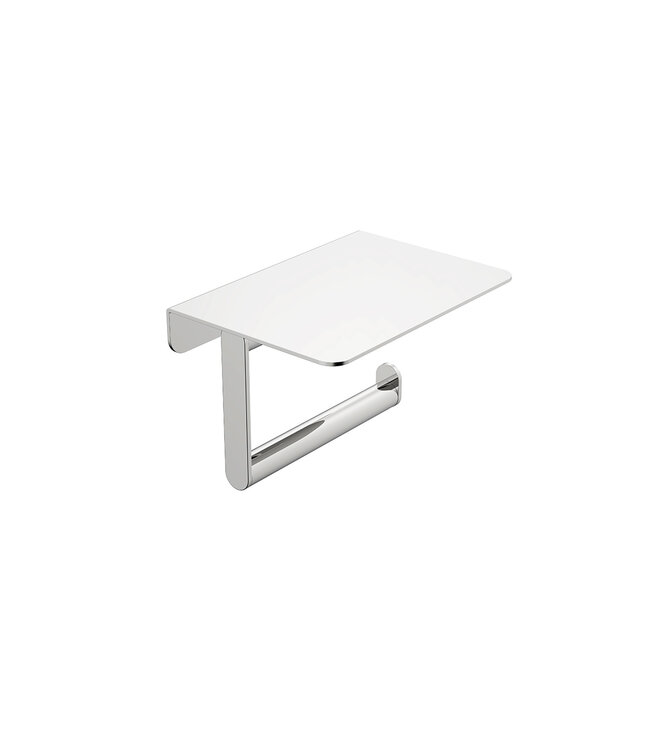 Wiesbaden Toiletrolhouder met planchet Alonzo Chroom - 28.7061