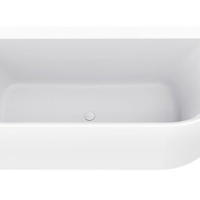 Wiesbaden Zenn Half vrijstaand hoekbad links 180x80cm mat wit met waste mat wit Acryl - 21.3669