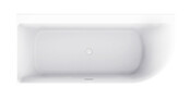 Wiesbaden Zenn Half vrijstaand hoekbad links 180x80cm mat wit met waste mat wit Acryl - 21.3669
