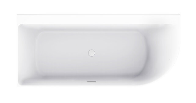 Wiesbaden Zenn Half vrijstaand hoekbad links 180x80cm mat wit met waste mat wit Acryl - 21.3669