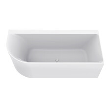 Wiesbaden Zenn Half vrijstaand hoekbad Rechts 180x80cm mat wit met waste mat wit Acryl - 21.3674
