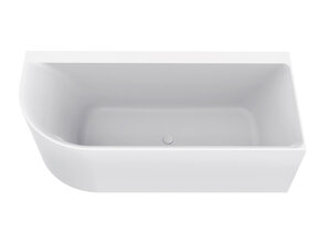 Wiesbaden Zenn Half vrijstaand hoekbad Rechts 180x80cm mat wit met waste mat wit Acryl - 21.3674