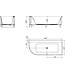 Wiesbaden Zenn Half vrijstaand hoekbad Rechts 180x80cm mat wit met waste mat wit Acryl - 21.3674