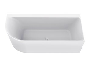 Wiesbaden Zenn Half vrijstaand hoekbad Rechts 180x80cm wit met waste wit Acryl - 21.3673