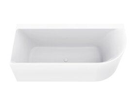 Wiesbaden Zenn Half vrijstaand hoekbad links 180x80cm wit met waste wit Acryl - 21.3668