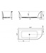 Wiesbaden Zenn Half vrijstaand hoekbad links 170x75cm wit met waste wit Acryl - 21.3662