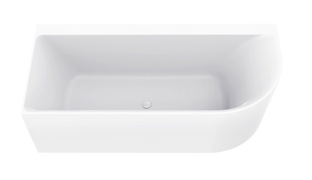 Wiesbaden Zenn Half vrijstaand hoekbad links 170x75cm wit met waste wit Acryl - 21.3662 Wiesbaden Zenn Half vrijstaand hoekbad links 170x75cm wit met waste wit Acryl - 21.3662