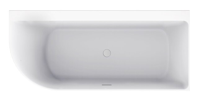 Wiesbaden Zenn Half vrijstaand hoekbad Rechts 170x75cm wit met waste wit Acryl - 21.3663
