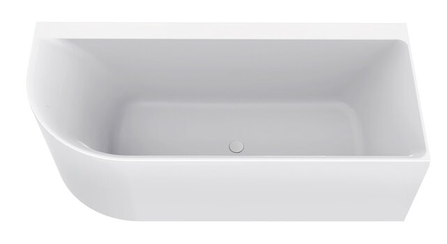 Wiesbaden Zenn Half vrijstaand hoekbad Rechts 170x75cm wit met waste wit Acryl - 21.3663
