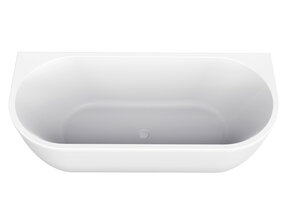 Wiesbaden Zenn Half vrijstaand bad 170x75cm wit met waste wit Acryl - 21.3666