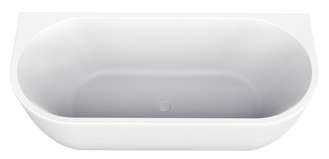 Wiesbaden Zenn Half vrijstaand bad 170x75cm wit met waste wit Acryl - 21.3666