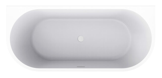 Wiesbaden Zenn Half vrijstaand bad 170x75cm wit met waste wit Acryl - 21.3666