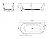 Wiesbaden Zenn Half vrijstaand bad 180x80cm wit met waste wit Acryl - 21.3671