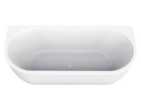 Wiesbaden Zenn Half vrijstaand bad 180x80cm Mat Wit met waste wit Acryl - 21.3672