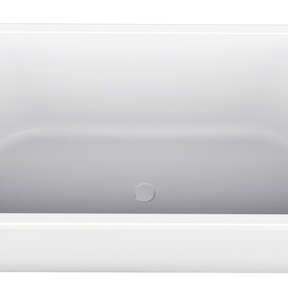 Wiesbaden Zenn Half vrijstaand bad 180x80cm Mat Wit met waste wit Acryl - 21.3672