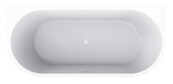 Wiesbaden Zenn Half vrijstaand bad 180x80cm Mat Wit met waste wit Acryl - 21.3672