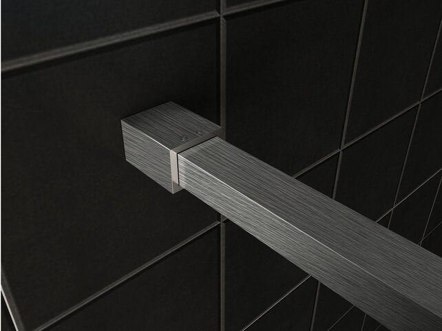 Wiesbaden Inloopdouche profielset Slim Geborsteld Staal - Muurprofiel + Stabilisatiestang - 20.3466