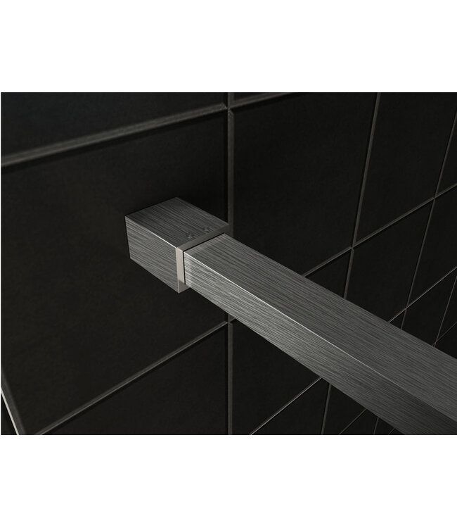 Wiesbaden Inloopdouche profielset Slim Geborsteld Staal - Muurprofiel + Stabilisatiestang - 20.3466