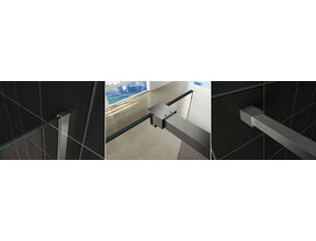 Wiesbaden Inloopdouche profielset Slim Geborsteld Staal - Muurprofiel + Stabilisatiestang - 20.3466