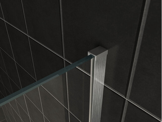 Wiesbaden Inloopdouche profielset Slim Geborsteld Staal - Muurprofiel + Stabilisatiestang - 20.3466
