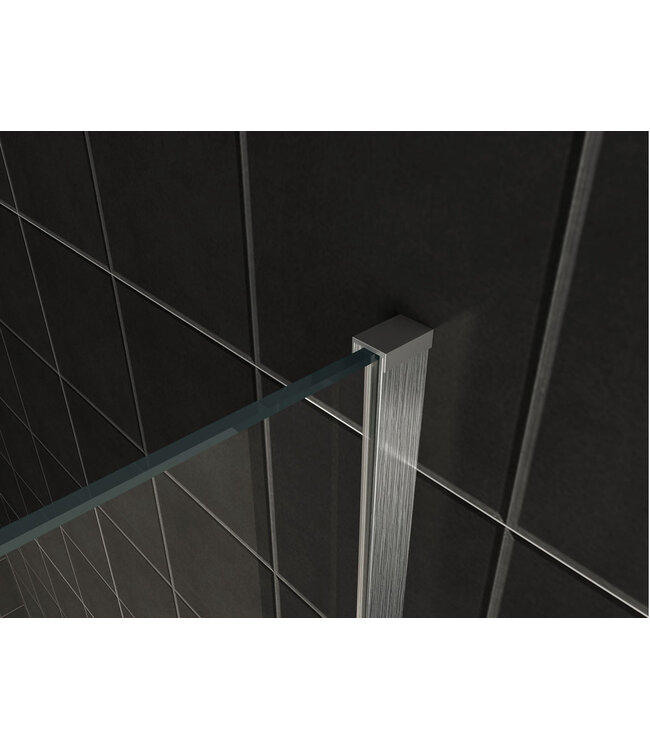 Wiesbaden Wiesbaden Inloopdouche profielset Slim Geborsteld Staal - Muurprofiel + Stabilisatiestang - 20.3466
