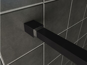 Wiesbaden Inloopdouche profielset Slim Mat Zwart - Muurprofiel + Stabilisatiestang - 20.3467