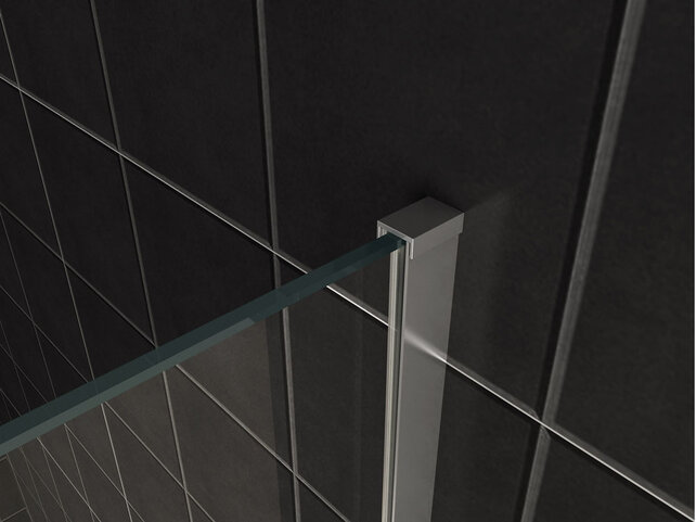 Wiesbaden Inloopdouche profielset Slim Chroom - Muurprofiel + Stabilisatiestang - 20.3465