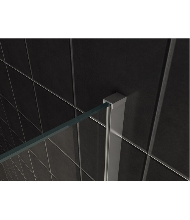 Wiesbaden Inloopdouche profielset Slim Chroom - Muurprofiel + Stabilisatiestang - 20.3465