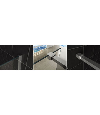 Wiesbaden Wiesbaden Inloopdouche profielset Slim Chroom - Muurprofiel + Stabilisatiestang - 20.3465