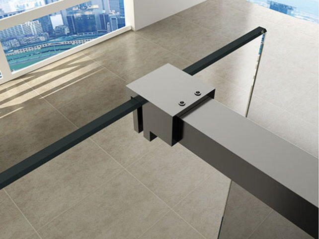 Wiesbaden Inloopdouche profielset Slim Chroom - Muurprofiel + Stabilisatiestang - 20.3465