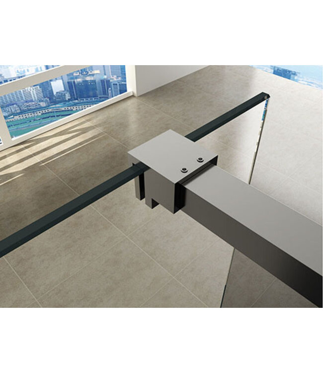 Wiesbaden Inloopdouche profielset Slim Chroom - Muurprofiel + Stabilisatiestang - 20.3465