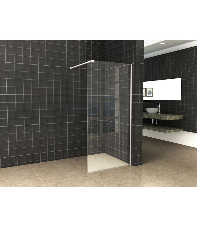 Wiesbaden Wiesbaden Inloopdouche profielset Slim Mat Wit - Muurprofiel + Stabilisatiestang - 20.3485