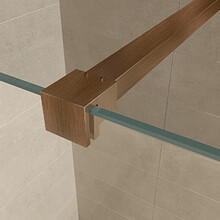 Wiesbaden Inloopdouche profielset Slim Geborsteld Brons koper - Muurprofiel + Stabilisatiestang - 20.3414